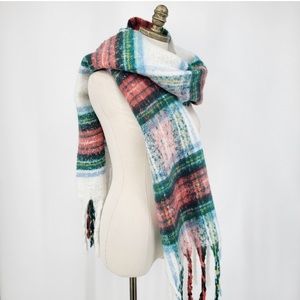 Aerie Plaid Blanket Scarf with Fringe